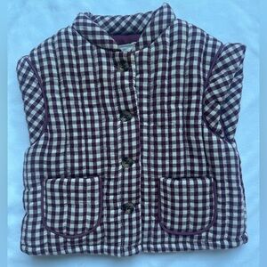 Kids Plaid Vest - Burgundy and White